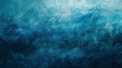 Layered abstract textures suggesting the depth and mystery of the ocean, in deep blues and teals - obrazy, fototapety, plakaty