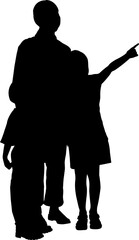 silhouette, woman, people, vector, couple, black, illustration, business, person, boy, dance, love, men, child, family, body, standing, outline, holding, businessman