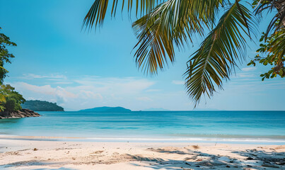 summer time in beautiful beach background copy space