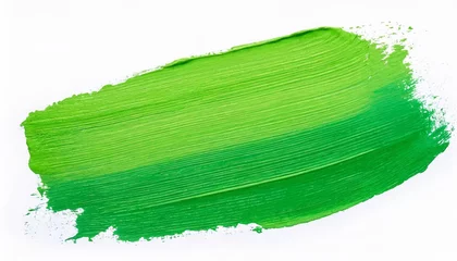 Crédence de cuisine en verre imprimé Vert-citron Green brush stroke isolated over white background