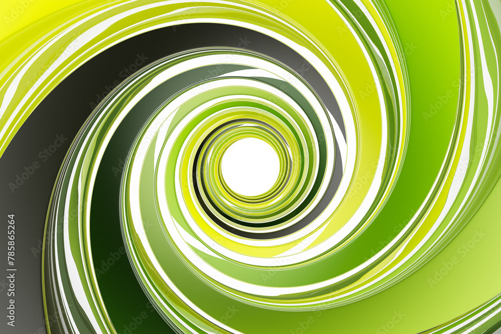 Aufkleber 3d rendering abstract colorful round fractal, portal. colorful round spiral.