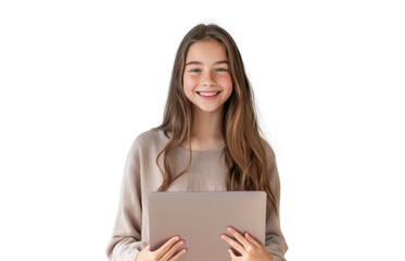 Smiling Girl with Laptop