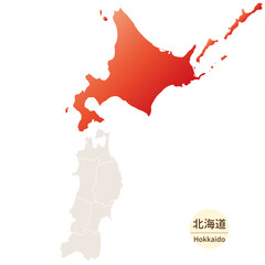 北海道の明るく美しい地図、東北地方を含む