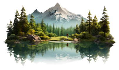 PNG Lake mountain forest lake