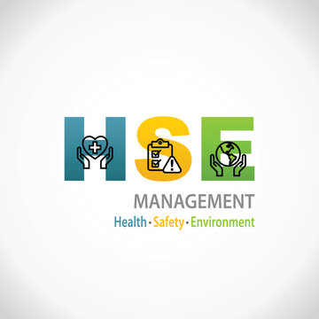 HSE Health Safety Environment Management Design Infographic for business and organization. Standard Safe Industrial Work
