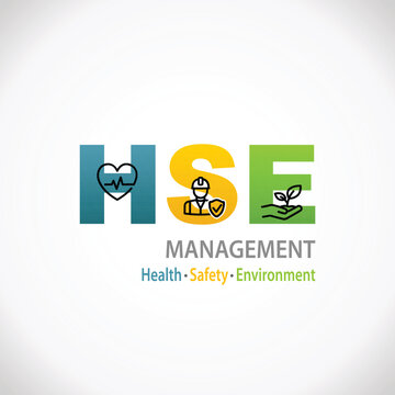HSE Health Safety Environment Management Design Infographic for business and organization. Standard Safe Industrial Work