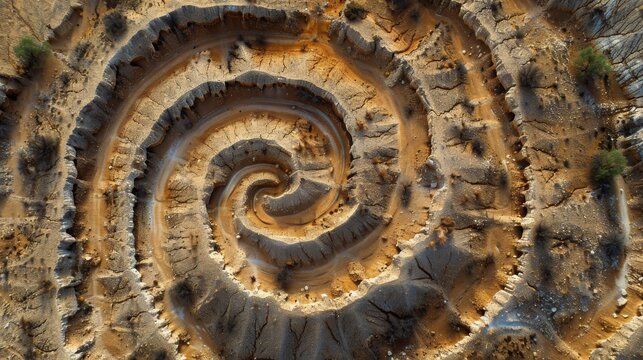Abstract desert art: a close-up shot of wind-blown patterns in the sand.