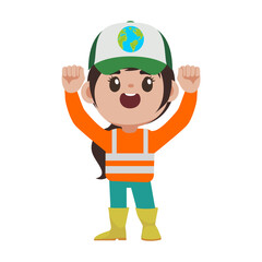 pose of people keeping the earth clean rubbish