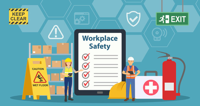 Occupational Workplace Safety Background. Occupational Safety and Health Concept