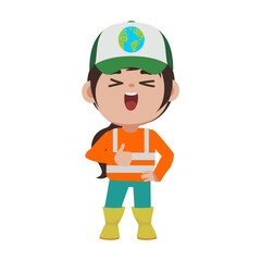 pose of people keeping the earth clean rubbish