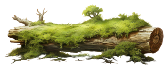 PNG A detailed Moss - covered log moss plant grass