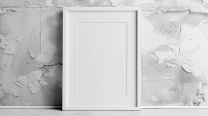 Simple white picture frame mockup with a textured background .