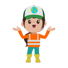 pose of people keeping the earth clean rubbish