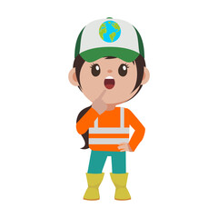 pose of people keeping the earth clean rubbish