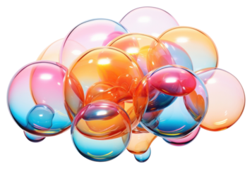 PNG Group of bubble on a transparent glass balloon sphere white background