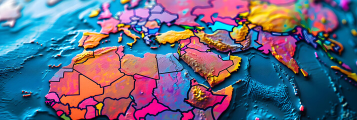 Vibrant & Detailed Image of Countries on a Globe - Learning Global Geography with Colors