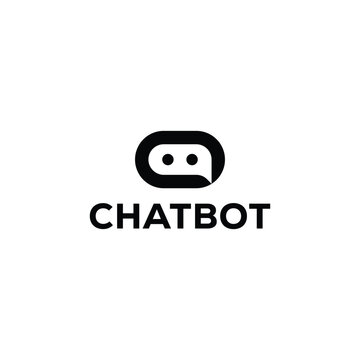 Simple chat bot logo icon vector