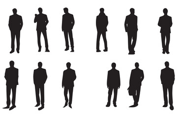 Set of Smart Businessman silhouette vector illustration