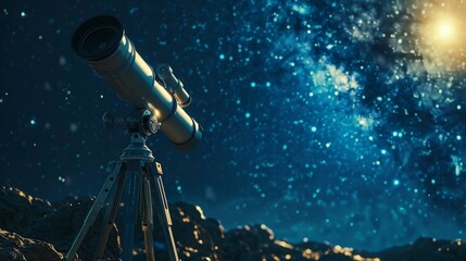 A telescope against the backdrop of the night sky.