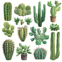 A variety of Cactus illustration 