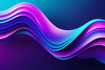 Gradient background of abstract fluid wavy shapes. Smooth and colorful abstract background with a futuristic gradient of mixed blue and purple colors.