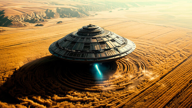 Alien ship creates crop circles