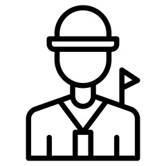 tour guide icon line style, suitable for web and mobile app.