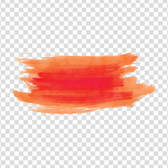 Red watercolor brush stroke banner with transparent background vector illustration