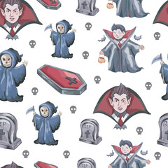 Halloween seamless pattern background.