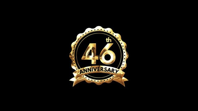  46th Anniversary luxury Gold Animation. Greeting for the 46th Anniversary. Luxurious Animation Celebrating 46 Years of Excellence