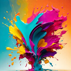 bright Colored splashes in abstract shape