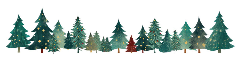 Fototapeta premium PNG Christmas trees, transparent background