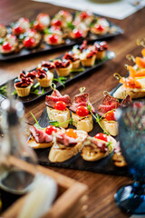 appetizers on the catering table