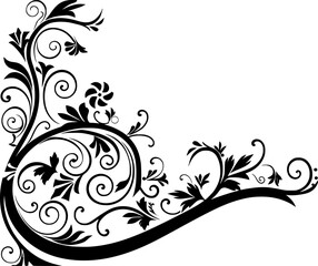 Fototapeta premium Border corner floral decorative ornament