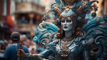Fototapeta premium Carnival parade featuring themed floats and performers