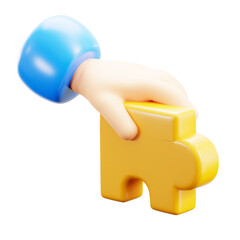 3D Hand Put Puzzle Icon - 785878400