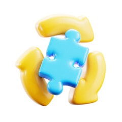 3D Puzzle Rotation Icon - 785878642