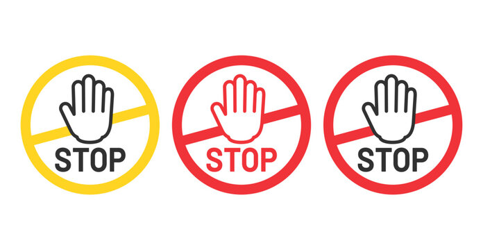 ストップ STOP 止まれ　禁止　アイコン