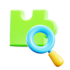 3D Search Puzzle Icon - 785878898