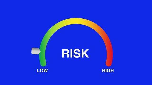Low risk management assessment tolerance indicator meter blue screen