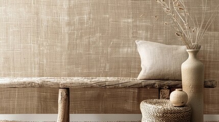 The first image showcases the natural beauty of the Jute Journey wallpaper with its intricate...