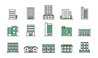 ビル　会社　マンション　建物　アイコン　セット © DESIGN ARTS