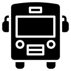 bus icon glyph style, suitable for web and mobile app.