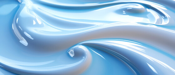 Close-up 3D illustration of skin protection creams on a flat blue background,