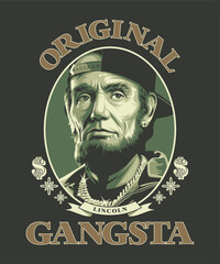 Original Gangsta Vintage Vector Illustration