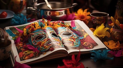 Carnival-themed recipe book featuring dishes inspired by carnival cuisine