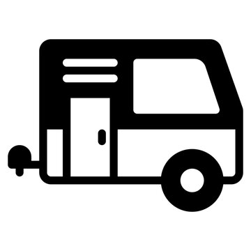 recommend clip art: caravan icon solid line style, suitable for web and mobile app.