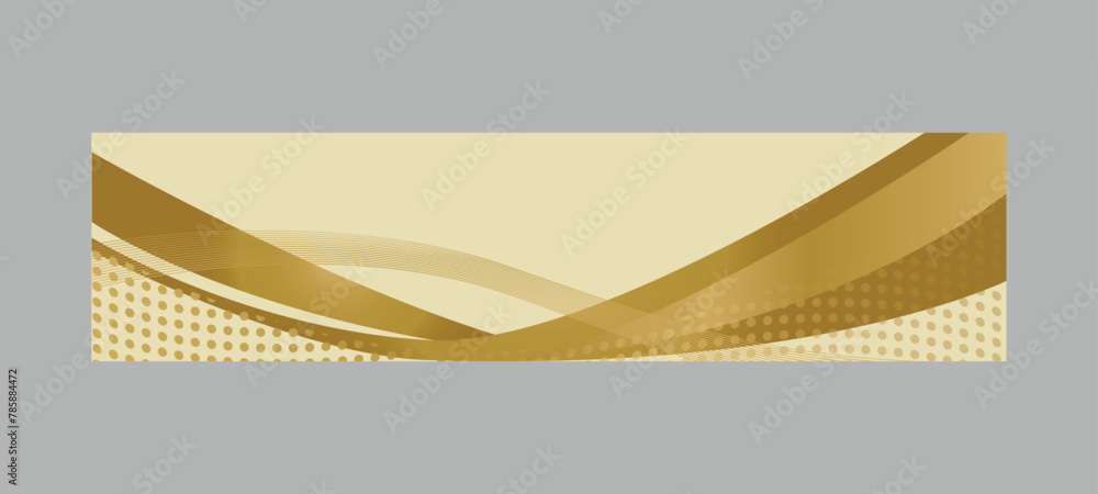 Aufkleber gold abstract wavy dynamic horizontal banner and header concept