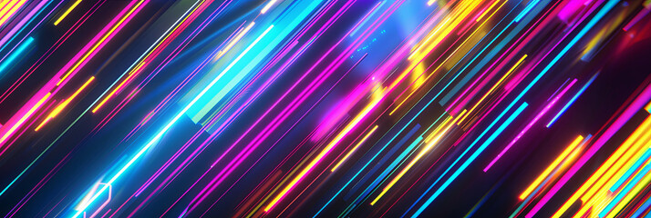 a vibrant background with neon lights and glowing lines, generative AI