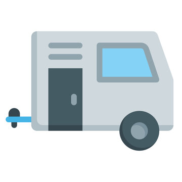 recommend clip art: caravan icon flat style, suitable for web and mobile app.